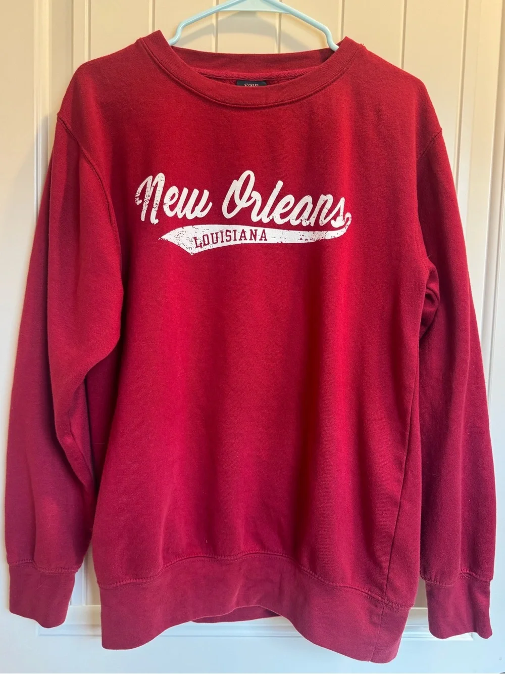 MV Sport Red Crewneck Sweatshirt with White 
